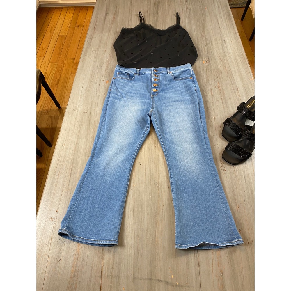 LOFT Light Blue High-Rise Flare Jeans